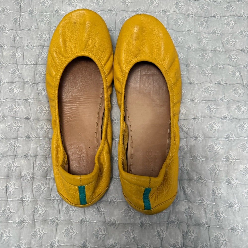 Tieks Yellow Leather Ballet Flats